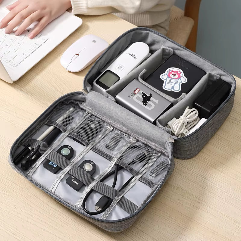 Travel Electronic Digital Storage Bag, Multifunctional High-Capacity Earphones, Data Cable Protective Case, Dust Bag Travel Elec